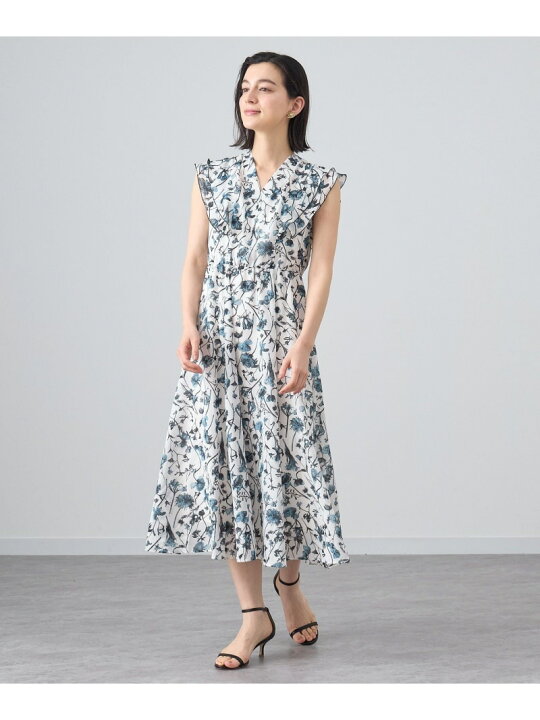 楽天市場】ボタニカルローンプリントラッフル袖 ワンピース ANAYI 