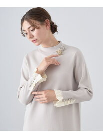 【SALE／30%OFF】ウールスムース袖フリル ワンピース ANAYI アナイ ワンピース・ドレス ワンピース ベージュ ブラック【RBA_E】【送料無料】[Rakuten Fashion]