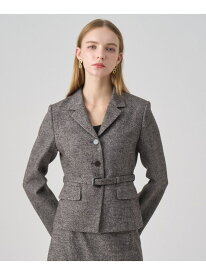 【セットアップ対応商品】ウールシルクツイードペプラムジャケット ANAYI アナイ ジャケット・アウター その他のジャケット・アウター ブラウン ブラック【送料無料】[Rakuten Fashion]