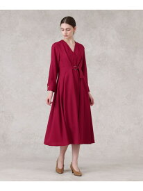 ウールジョーゼットフロントタック ワンピース ANAYI アナイ ワンピース・ドレス ワンピース ネイビー レッド ピンク【送料無料】[Rakuten Fashion]