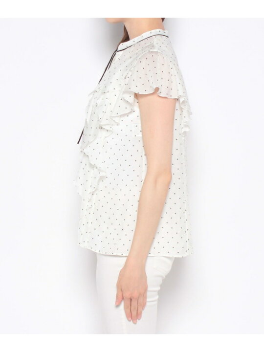 楽天市場】【SALE／60%OFF】ドットスパンローンラッフルブラウス ANAYI 