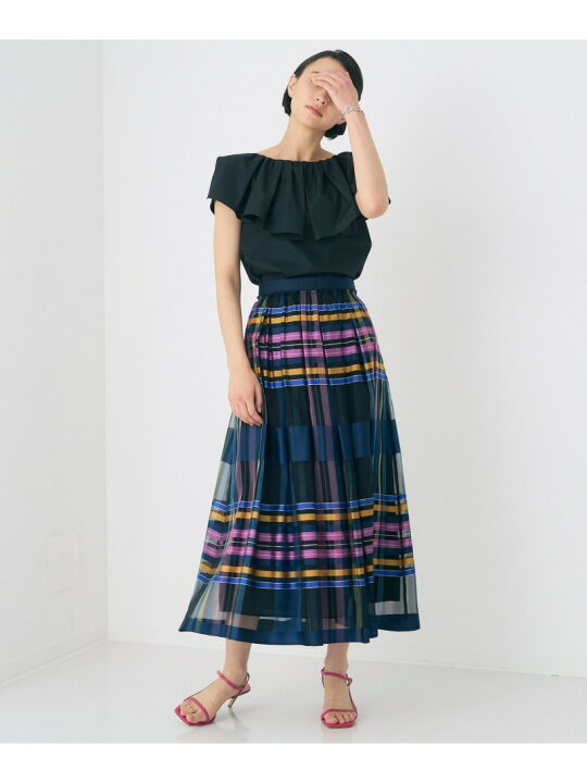 楽天市場】【SALE／30%OFF】チェックオーガンジーフレア スカート 