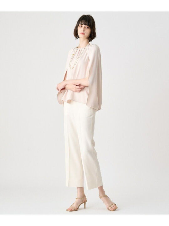 楽天市場】【SALE／60%OFF】コンパクトサテンタックケープブラウス 