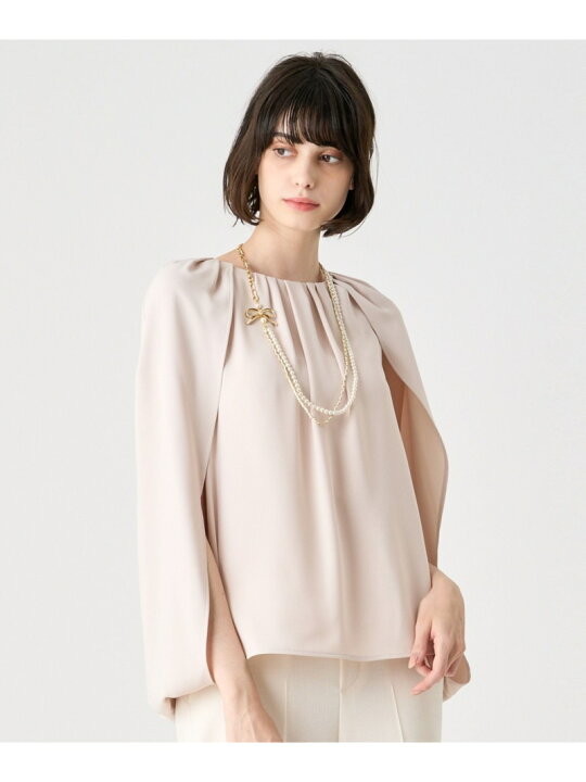 楽天市場】【SALE／60%OFF】コンパクトサテンタックケープブラウス  