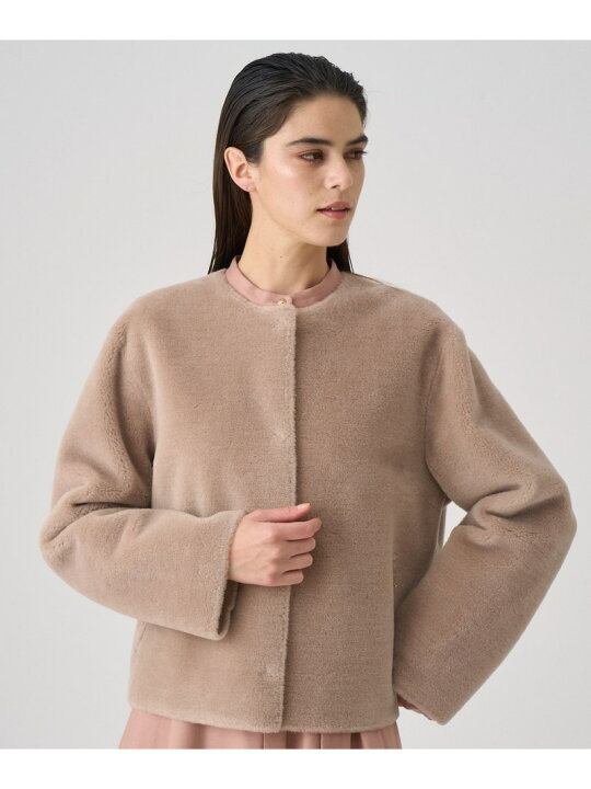 楽天市場】【SALE／50%OFF】ウールフェイクムートンクルーコート ANAYI 