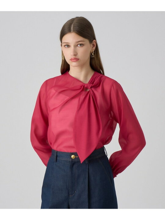 楽天市場】【SALE／40%OFF】オーガンジーツイストボウブラウス ANAYI 