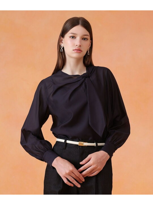 楽天市場】【SALE／40%OFF】オーガンジーツイストボウブラウス ANAYI 