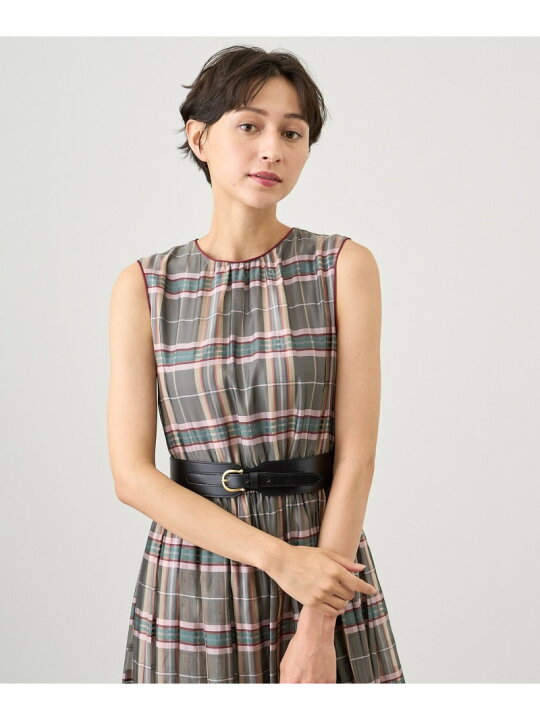 楽天市場】【SALE／50%OFF】シアーチェックノースリーブロング 