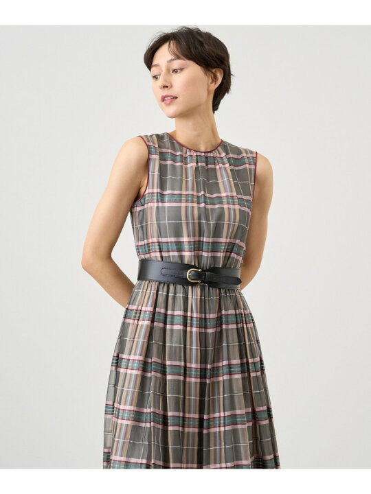 楽天市場】【SALE／50%OFF】シアーチェックノースリーブロング 