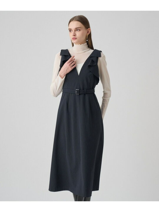 楽天市場】【SALE／40%OFF】ポリレーヨンラッフルショルダーワンピース 