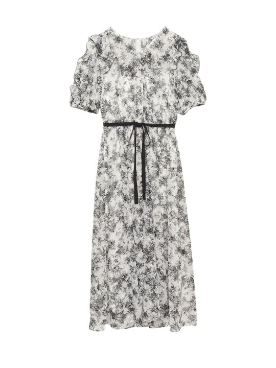 楽天市場】【SALE／40%OFF】モノトーンフラワー袖フリルワンピース  