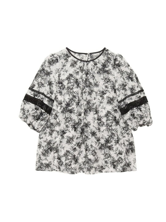楽天市場】【SALE／40%OFF】モノトーンフラワー袖レースブラウス ANAYI 