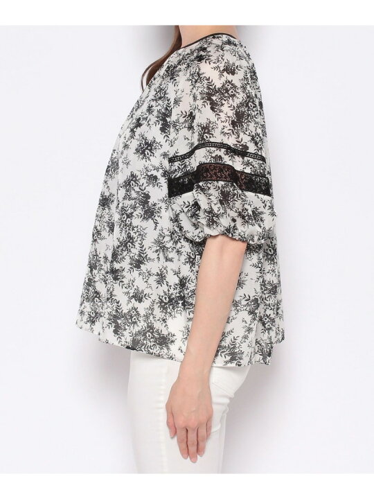 楽天市場】【SALE／60%OFF】モノトーンフラワー袖レースブラウス ANAYI 