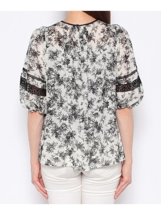 楽天市場】【SALE／40%OFF】モノトーンフラワー袖レースブラウス ANAYI 