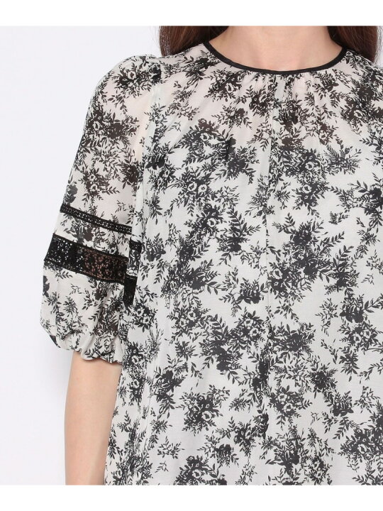 楽天市場】【SALE／40%OFF】モノトーンフラワー袖レースブラウス ANAYI 