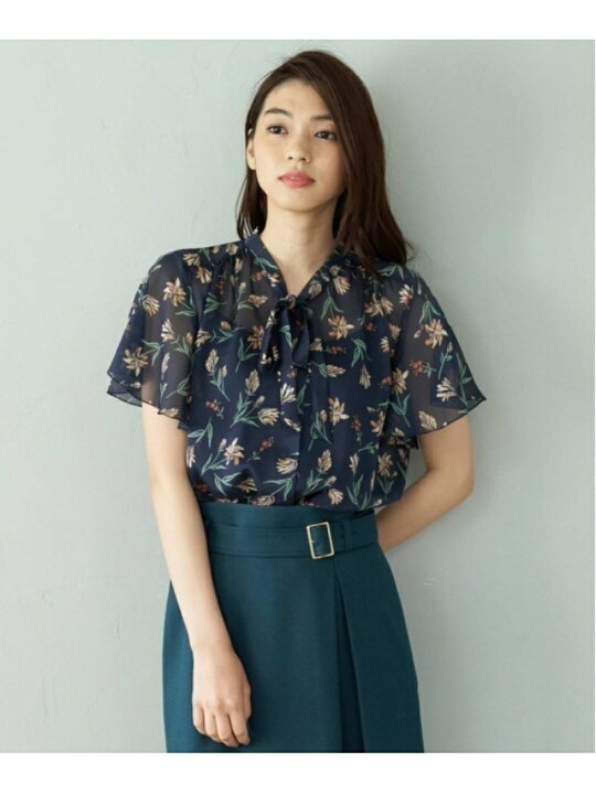 楽天市場】【SALE／70%OFF】ドビーフラワープリントタイブラウス ANAYI 