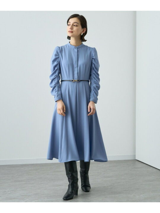 BAILA掲載ウールアムンゼンベルトワンピース完売商品 - ノースリーブ 