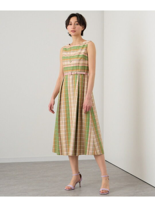 楽天市場】【SALE／40%OFF】ヘリンボンチェックベルト付き ワンピース 