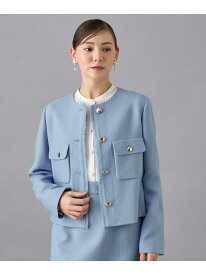 【SALE／40%OFF】【セットアップ対応商品】ウールプリペラノーカラー ジャケット ANAYI アナイ ジャケット・アウター ノーカラージャケット ピンク ブルー ネイビー ホワイト【RBA_E】【送料無料】[Rakuten Fashion]