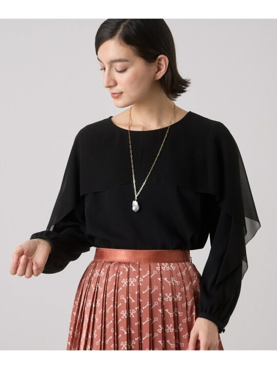 楽天市場】【SALE／30%OFF】ポリサテンケープブラウス ANAYI アナイ 