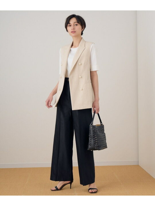 楽天市場】【SALE／40%OFF】リネンブライトクロステーラードジレ ANAYI 
