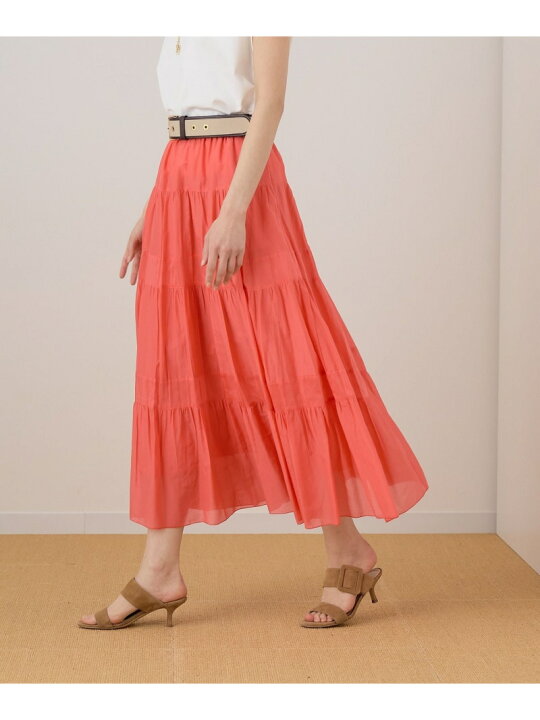 楽天市場】【SALE／30%OFF】コットンシルクローンティアード スカート  