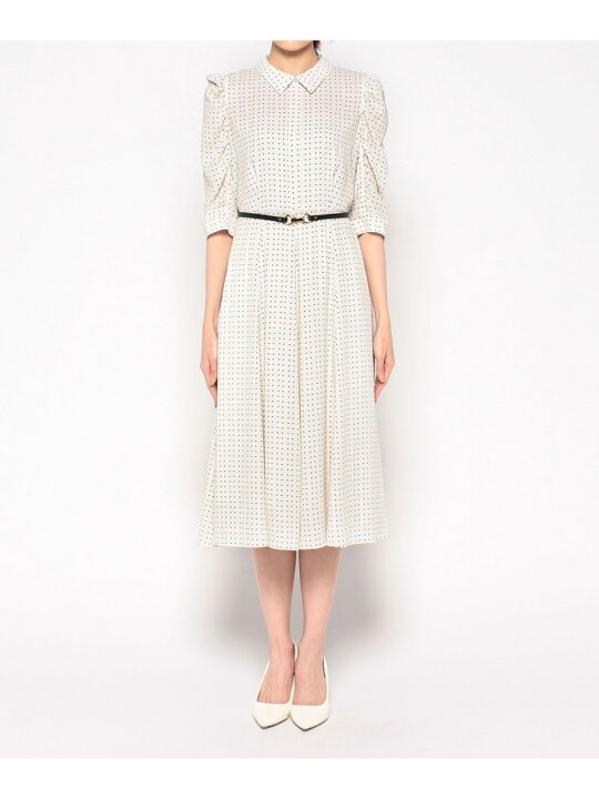 楽天市場】【SALE／40%OFF】ピンドットプリント袖ギャザー ワンピース  