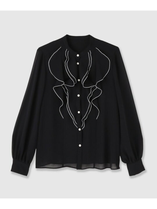 楽天市場】【SALE／40%OFF】ジョーゼットバイカラーラッフル ブラウス 