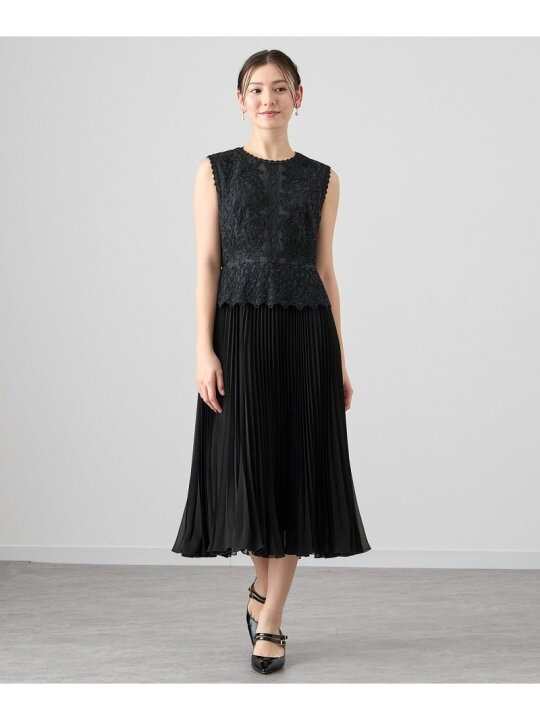 楽天市場】【SALE／40%OFF】レースコード刺繍プリーツワンピース ANAYI 