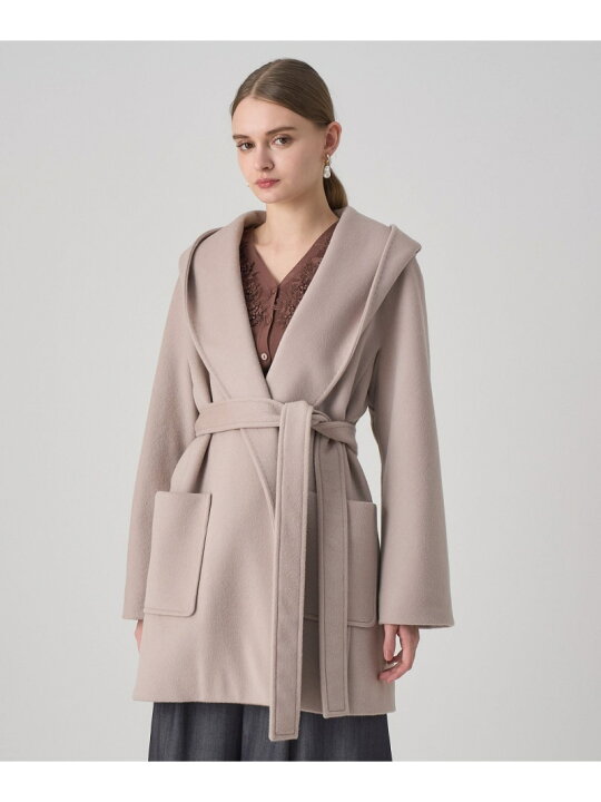 楽天市場】【SALE／40%OFF】カシミヤ混フードガウンコート ANAYI 