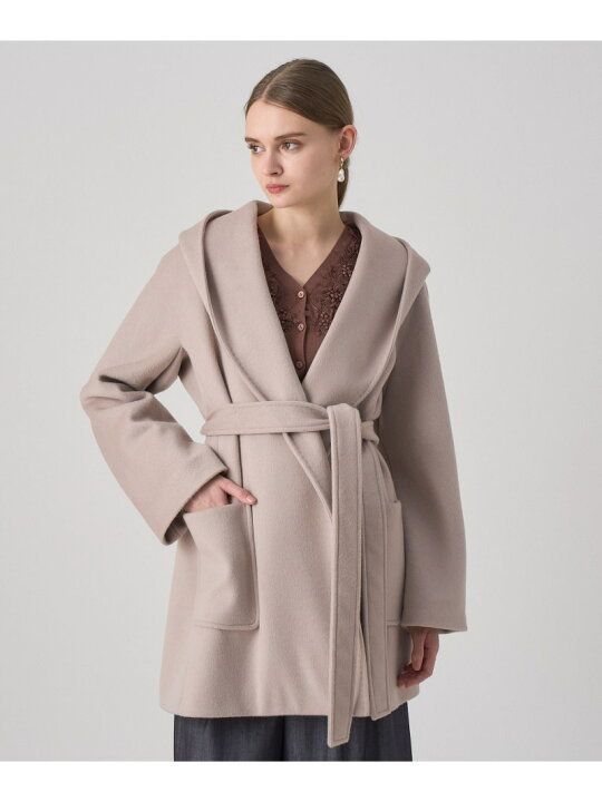 楽天市場】【SALE／40%OFF】カシミヤ混フードガウンコート ANAYI 
