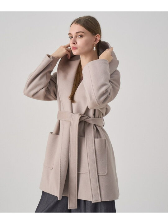楽天市場】【SALE／40%OFF】カシミヤ混フードガウンコート ANAYI 