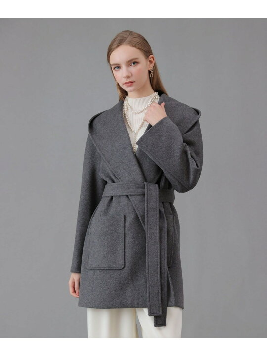 楽天市場】【SALE／40%OFF】カシミヤ混フードガウンコート ANAYI 