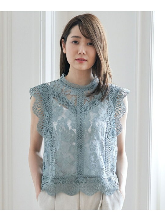 楽天市場】【SALE／70%OFF】レーススタンドネックブラウス ANAYI 