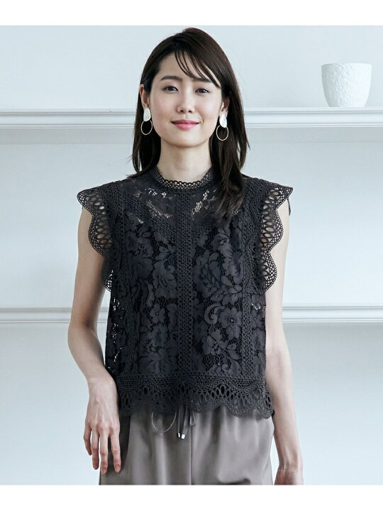 楽天市場】【SALE／70%OFF】レーススタンドネックブラウス ANAYI  