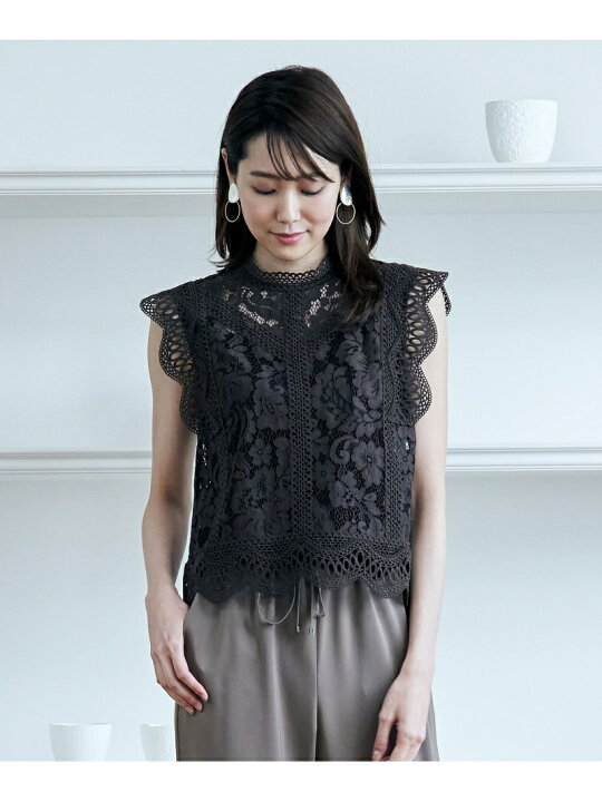 楽天市場】【SALE／70%OFF】レーススタンドネックブラウス ANAYI 