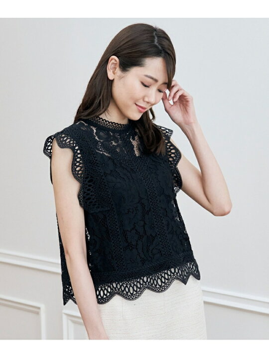 楽天市場】【SALE／70%OFF】レーススタンドネックブラウス ANAYI 
