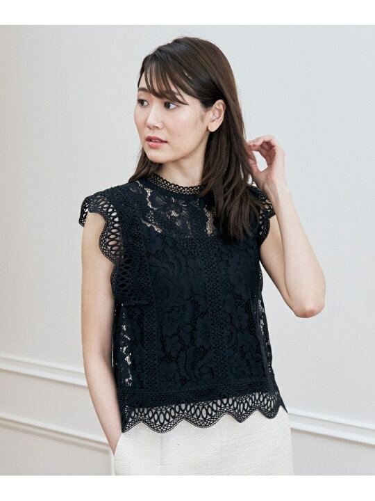 楽天市場】【SALE／70%OFF】レーススタンドネックブラウス ANAYI 