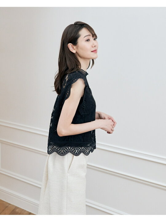 楽天市場】【SALE／70%OFF】レーススタンドネックブラウス ANAYI 