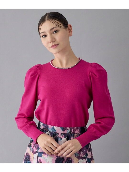 楽天市場】ビジューネックボリュームスリーブ プルオーバー ANAYI  