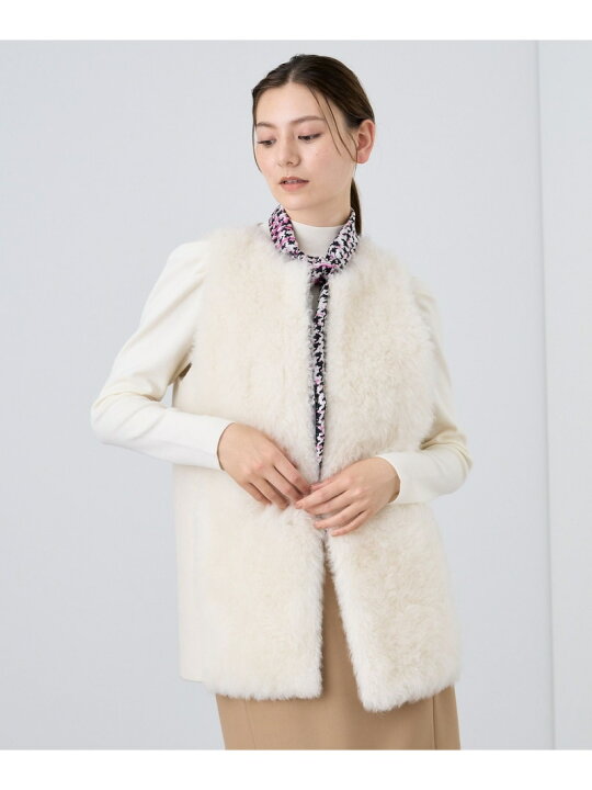 楽天市場】【SALE／50%OFF】カシミヤファー布帛ジレ ANAYI アナイ 