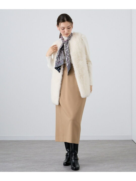 楽天市場】【SALE／50%OFF】カシミヤファー布帛ジレ ANAYI アナイ 