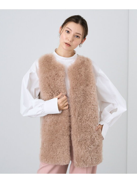 楽天市場】【SALE／50%OFF】カシミヤファー布帛ジレ ANAYI アナイ 