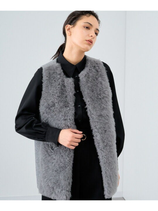 楽天市場】【SALE／50%OFF】カシミヤファー布帛ジレ ANAYI アナイ 