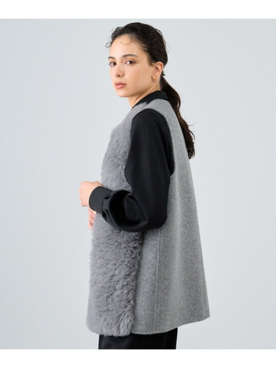 楽天市場】【SALE／50%OFF】カシミヤファー布帛ジレ ANAYI アナイ