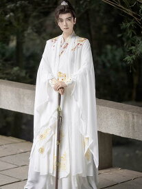 漢服 コスプレ メンズ レディース 男女兼用 交差襟 振袖羽織付き4点セット 侠客風 中華コスプレ衣装 ハロウィン 仮装 衣装 チャイナ風 チャイナ服 男性用 イベント ステージ衣装 舞台衣装 時代劇 アニメ 学園祭 中国民族衣装 仮装衣装