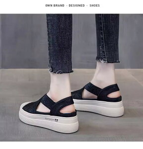 厚底スニーカー レディース サンダル 歩きやすい ぺたんこ レース スポーツサンダル 婦人靴 夏 サマーサンダル スニーカー レディース スリッパ カジュアル サンダル メッシュ フラット シ