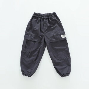 カジュアルパンツ キッズ 男児 快適 スタイリッシュ ラベル付き ワークパンツ キッズ用ロングパンツ 流行 着回しのきく カジュアル 男の子 女の子 ダークグレー カーキ カーキグリーン 90 100