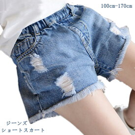 送料無料ジーンズ 女の子 ショートパンツ ボトムス/BOTTOMS パンツ/PANTS 子供服 キッズショートパンツ デニム 子供 こども 子どもジーンズ パンツ デニム ダメージデニムパンツ カジュアル デニム パンツ韓国子供服