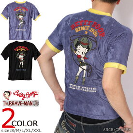 スーパーSALE期間中!エントリーでP増量★The BRAVE-MAN ベティブープ パイル生地 半袖Tシャツ BBB-2319 ブレイブマン BETTY BOOP 刺繍